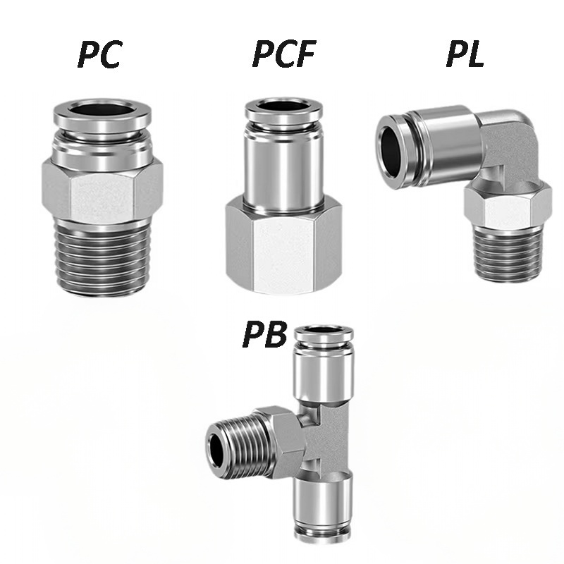 Compression Fitting Brass - PC PCF PL PB-M8/01/02/03/04 Nickel Plated
