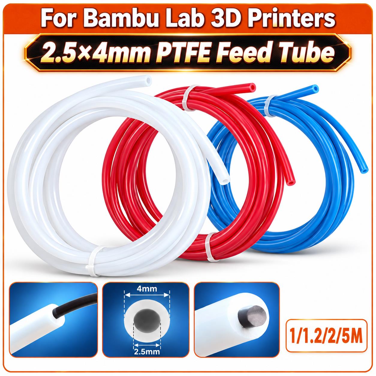 2.5×4mm PTFE Teflon Tube for B - огляд і ціна Ptfe Tape Thread
